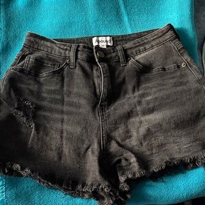 Abound Black Frayed Hem Jean Shorts